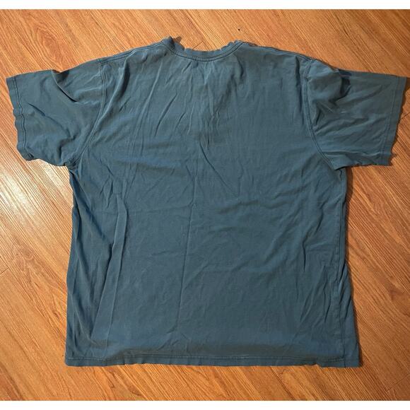 Men’s Carhartt Button Henley Tee 2XL Blue Faded Thrashed Grunge Workwear Utility - Picture 2 of 7